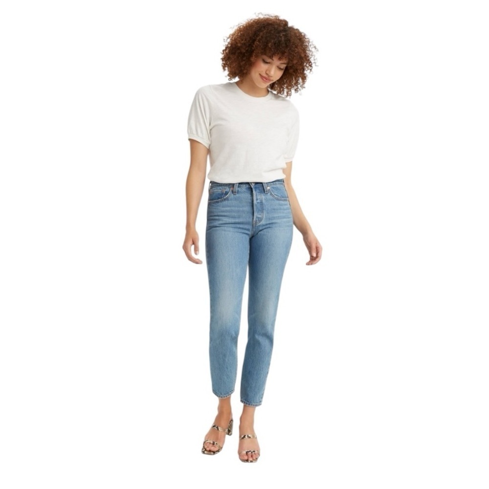 Levi's Premium Wedgie Icon Fit Ankle Button Fly Jeans Blue Size 28 #1710